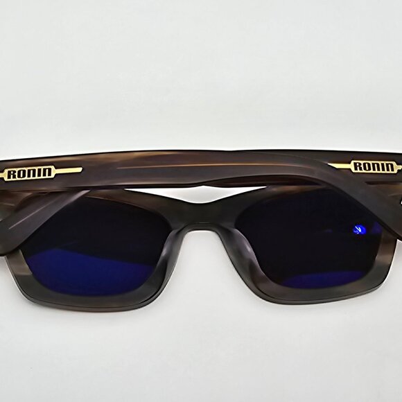 Ronin Eyewear Jupiter Matte Brown Stripe Frame Polarized Grey Lens Sunglasses main image 3